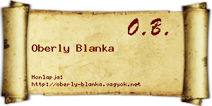 Oberly Blanka névjegykártya